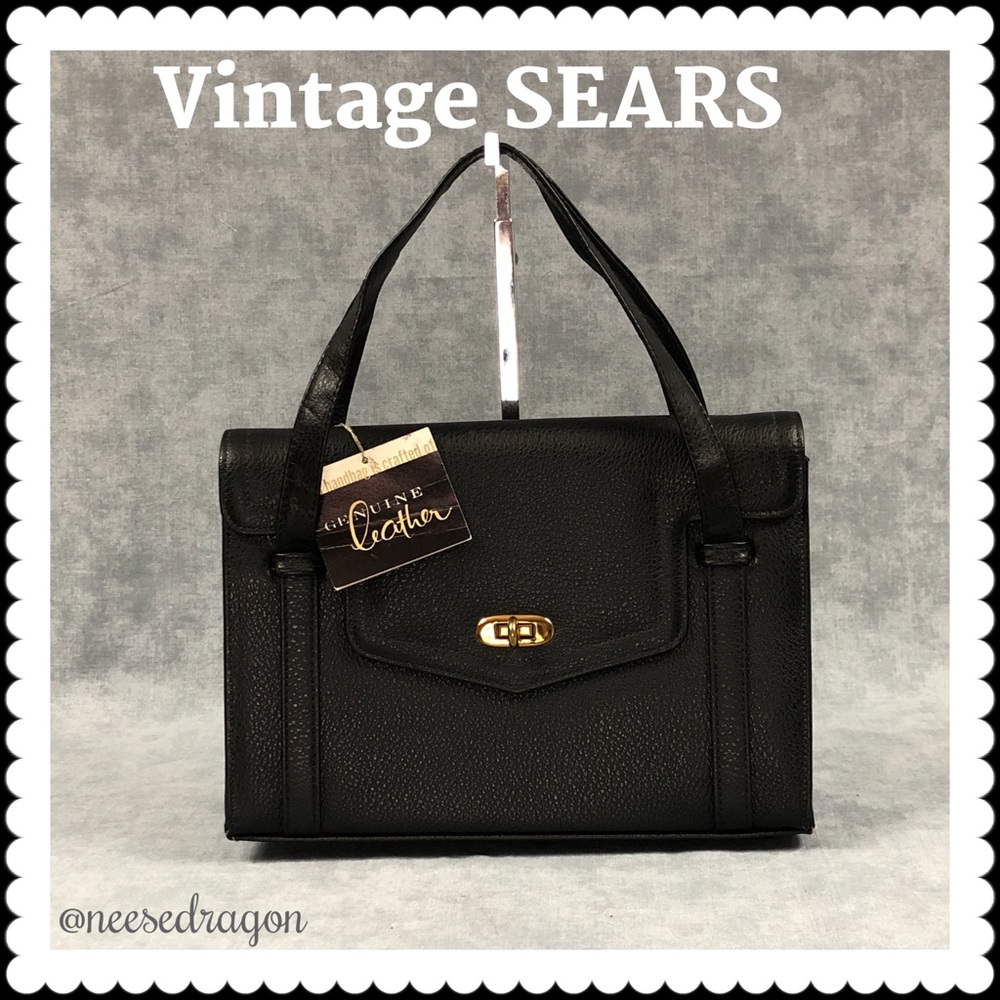 Vintage Sears Leather Satchel - Picture 1 of 7